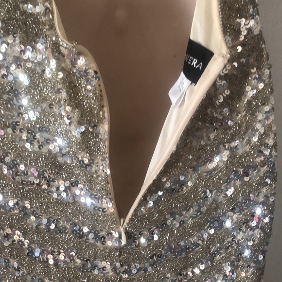 Woman’s Prim Avera homecoming party formal sequin mermaid silver dress - Picture 11 of 13